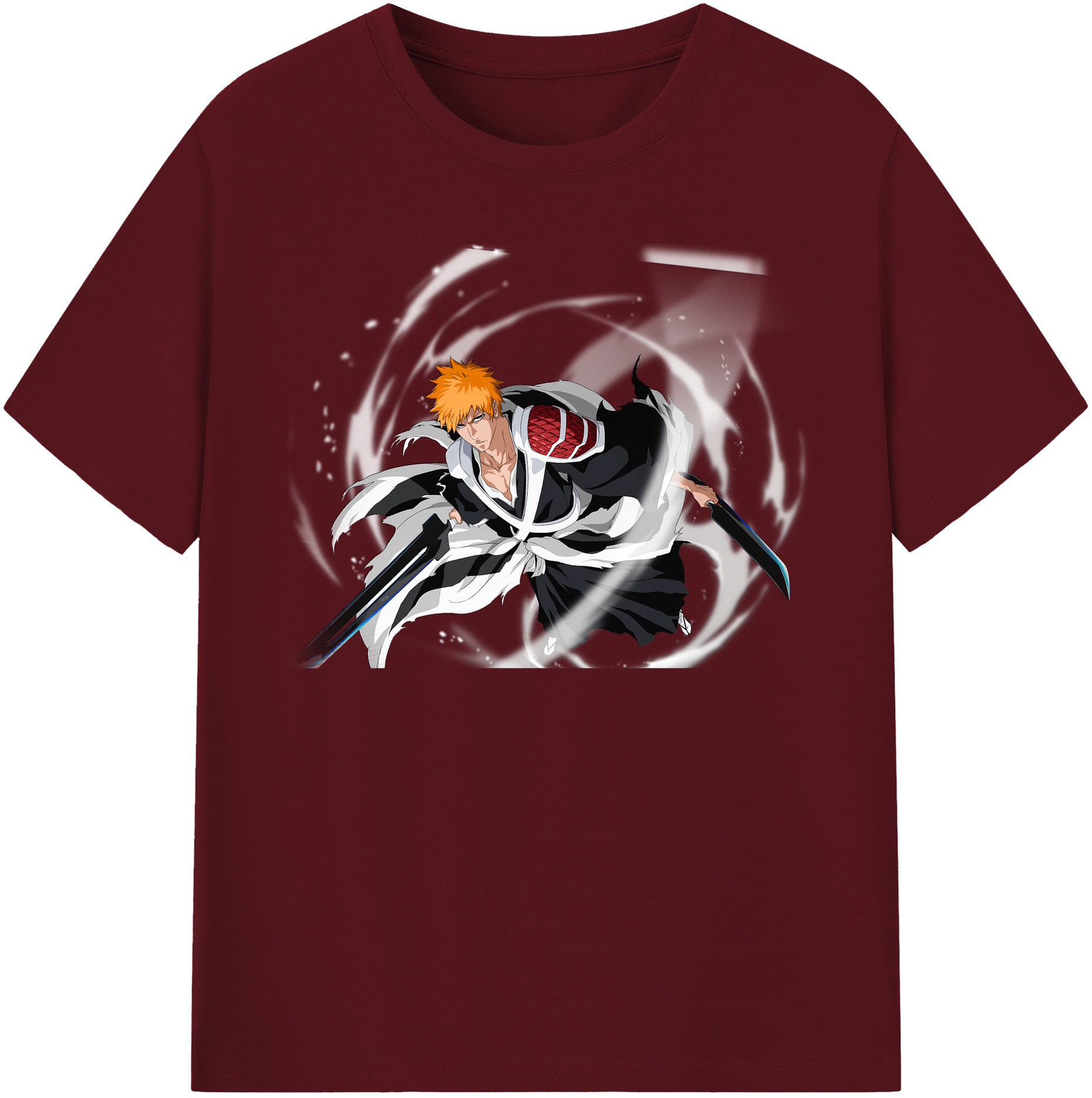 （画像用） ブリーチ 黒崎一護（くろさき いちご）BLEACH Kurosaki Ichigo 綿100％半袖Tシャツ（フロントプリント）